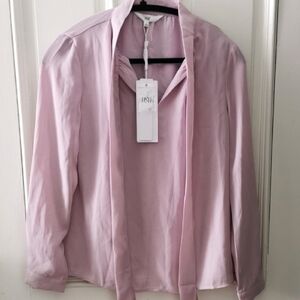 NWT OSA feninine fully lined blouse with tie. Romantic, cottagecore. Size M